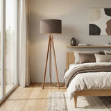 Nordic Retro Tripod Floor Lamp Mokka Brown Shade - retro floor lamps