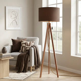 Nordic Retro Tripod Floor Lamp Mokka Brown Shade - retro floor lamps