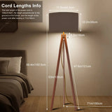Nordic Retro Tripod Floor Lamp Mokka Brown Shade - retro floor lamps
