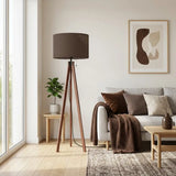 Nordic Retro Tripod Floor Lamp Mokka Brown Shade - retro floor lamps