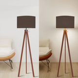 Nordic Retro Tripod Floor Lamp Mokka Brown Shade - retro floor lamps
