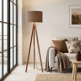 Nordic Retro Tripod Floor Lamp Mokka Brown Shade - retro floor lamps