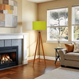 Nordic Retro Wooden Tripod Floor Lamp - Chartreuse Green Yellow Pop - retro floor lamps