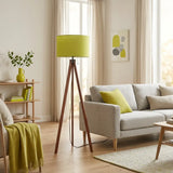 Nordic Retro Wooden Tripod Floor Lamp - Chartreuse Green Yellow Pop - retro floor lamps
