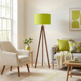 Nordic Retro Wooden Tripod Floor Lamp - Chartreuse Green Yellow Pop - retro floor lamps