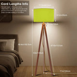Nordic Retro Wooden Tripod Floor Lamp - Chartreuse Green Yellow Pop - retro floor lamps