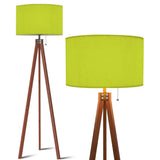 Nordic Retro Wooden Tripod Floor Lamp - Chartreuse Green Yellow Pop - US Plug - retro floor lamps