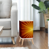 Nordic Square Small Trash Can with Lid Sunburst Orange Brown - One Size - retro tash cans