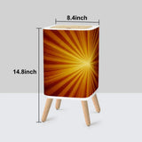 Nordic Square Small Trash Can with Lid Sunburst Orange Brown - One Size - retro tash cans