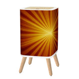 Nordic Square Small Trash Can with Lid Sunburst Orange Brown - One Size - retro tash cans