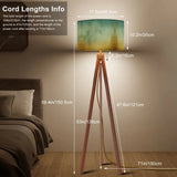 Ombré Earthy Tones Floor Lamp - Retro Nordic Wooden Tripod Light - retro floor lamps