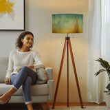 Ombré Earthy Tones Floor Lamp - Retro Nordic Wooden Tripod Light - retro floor lamps