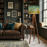 Ombré Earthy Tones Floor Lamp - Retro Nordic Wooden Tripod Light - retro floor lamps