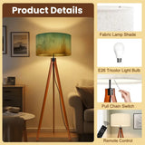 Ombré Earthy Tones Floor Lamp - Retro Nordic Wooden Tripod Light - retro floor lamps