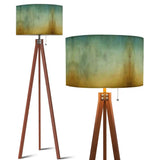 Ombré Earthy Tones Floor Lamp - Retro Nordic Wooden Tripod Light - US Plug - retro floor lamps