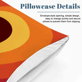Orange Red 70s Heart Duvet Cover Set: Retro Full Size Microfiber Bedding - retro bedding