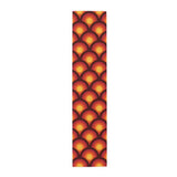 Orange Red Peacock Eye Midcentury Retro 70s Table Runner in 2 Sizes - 16’’ × 72’’ / Polyester - retro table linen