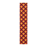 Orange Red Peacock Eye Midcentury Retro 70s Table Runner in 2 Sizes - 16’’ × 90’’ / Polyester - retro table linen