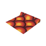 Orange Red Peacock Eye Midcentury Retro 70s Table Runner in 2 Sizes - retro table linen