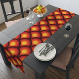 Orange Red Peacock Eye Midcentury Retro 70s Table Runner in 2 Sizes - retro table linen