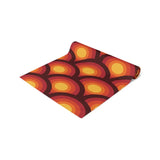 Orange Red Peacock Eye Midcentury Retro 70s Table Runner in 2 Sizes - retro table linen