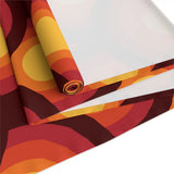 Orange Red Peacock Eye Midcentury Retro 70s Table Runner in 2 Sizes - retro table linen