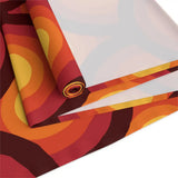 Orange Red Peacock Eye Midcentury Retro 70s Table Runner in 2 Sizes - retro table linen