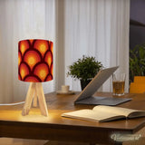 Orange Red Retro Midcentury Tripod Table Lamp – Smart LED Bedside Light - retro table lamps