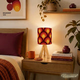 Orange Red Retro Midcentury Tripod Table Lamp – Smart LED Bedside Light - retro table lamps