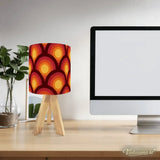 Orange Red Retro Midcentury Tripod Table Lamp – Smart LED Bedside Light - retro table lamps