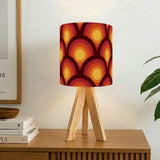 Orange Red Retro Midcentury Tripod Table Lamp – Smart LED Bedside Light - retro table lamps