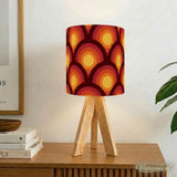 Orange Red Retro Midcentury Tripod Table Lamp – Smart LED Bedside Light - retro table lamps