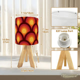 Orange Red Retro Midcentury Tripod Table Lamp – Smart LED Bedside Light - retro table lamps