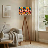 Peacock Eye Retro 70s Tripod Lamp – Midcentury Floor Light with LED Remote - retro floor lamps