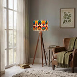 Peacock Eye Retro 70s Tripod Lamp – Midcentury Floor Light with LED Remote - retro floor lamps