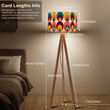 Peacock Eye Retro 70s Tripod Lamp – Midcentury Floor Light with LED Remote - retro floor lamps