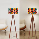 Peacock Eye Retro 70s Tripod Lamp – Midcentury Floor Light with LED Remote - retro floor lamps