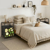 Polka Dot Midcentury Retro Nightstand with Built-In Charging Station - retro bedside table