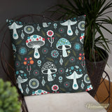 Psychedelic 70s DARK MUSHROOM Pillow Trippy Fungi Cushion Retro Mushie Hippie - retro pillow