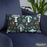 Psychedelic 70s DARK MUSHROOM Pillow Trippy Fungi Cushion Retro Mushie Hippie - retro pillow