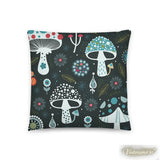 Psychedelic 70s DARK MUSHROOM Pillow Trippy Fungi Cushion Retro Mushie Hippie - retro pillow