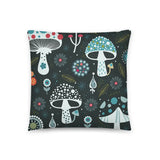 Psychedelic 70s DARK MUSHROOM Pillow Trippy Fungi Cushion Retro Mushie Hippie - retro pillow