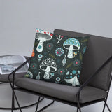 Psychedelic 70s DARK MUSHROOM Pillow Trippy Fungi Cushion Retro Mushie Hippie - retro pillow
