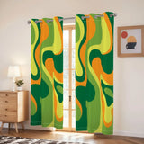 Psychedelic 70s Midcentury Blackout Curtains: Vibrant Retro Multi Sizes Drapes - retro curtains