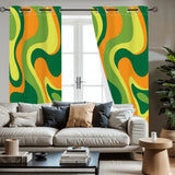 Psychedelic 70s Midcentury Blackout Curtains: Vibrant Retro Multi Sizes Drapes - retro curtains