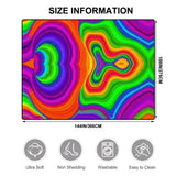 Psychedelic 70s Retro Rug 4:3 – Large Midcentury Plush Non-Slip Area Rug - retro rug