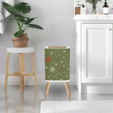 Retro 1960s Trash Can with Lid Christmas Stars Celestial Olive Green - One Size - retro tash cans