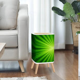Retro 1970s Square Small Trash Can with Lid Sunburst Green - One Size - retro tash cans