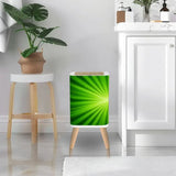 Retro 1970s Square Small Trash Can with Lid Sunburst Green - One Size - retro tash cans