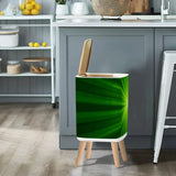 Retro 1970s Square Small Trash Can with Lid Sunburst Green - One Size - retro tash cans